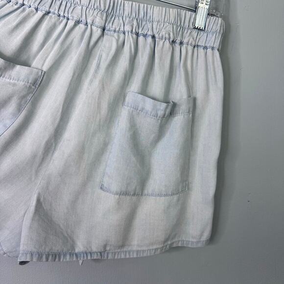 Jack by BB Dakota Tie Front Elastic Waist Pleated Chambray Pull On Shorts Size S - Picture 12 of 12